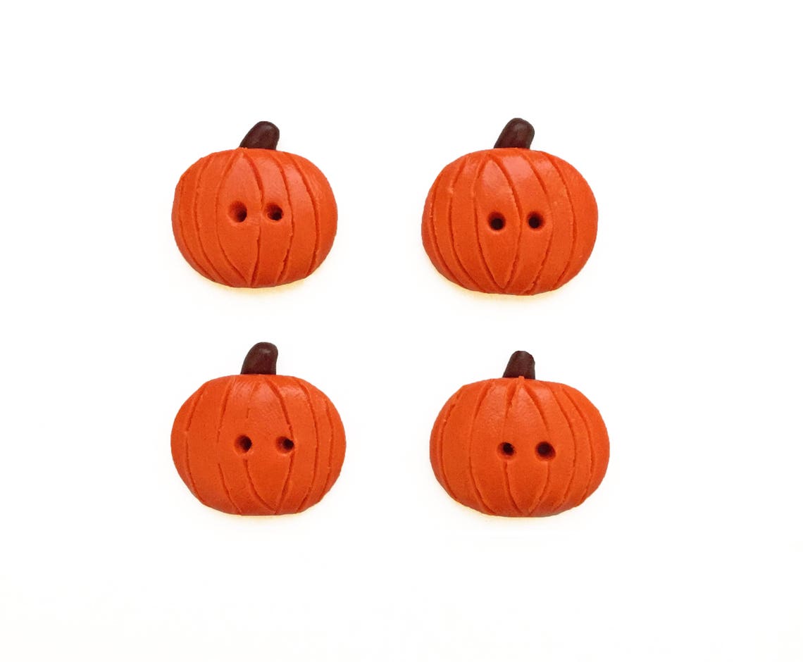 Pumpkin Buttons Halloween Buttons Polymer Clay Buttons Etsy