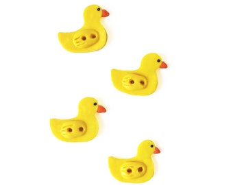 Rubber Duck Buttons - Baby Button - Farm Animal Button -  Yellow Duck Buttons - Polymer Clay Buttons - Spring Button