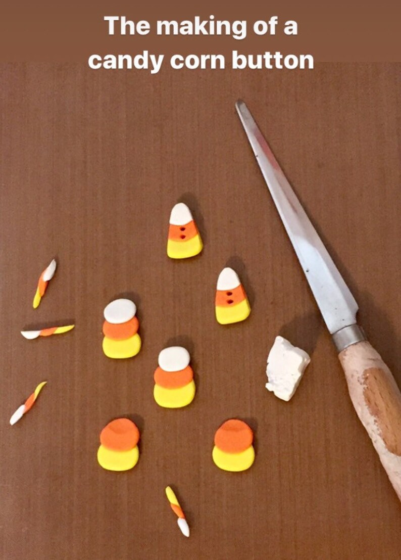 Candy Corn Buttons Halloween Buttons Sewing Buttons Polymer Clay Buttons Autumn Buttons Cute Buttons Candy Buttons image 4