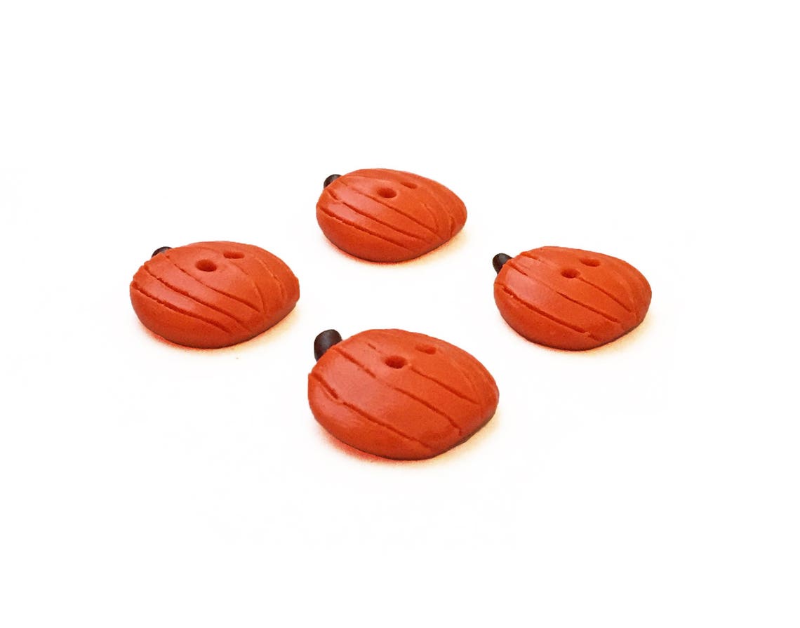 Hopkins Raspberry Buttons Pumpkin Buttons - Halloween Buttons - Polymer Clay Buttons - Autumn ...