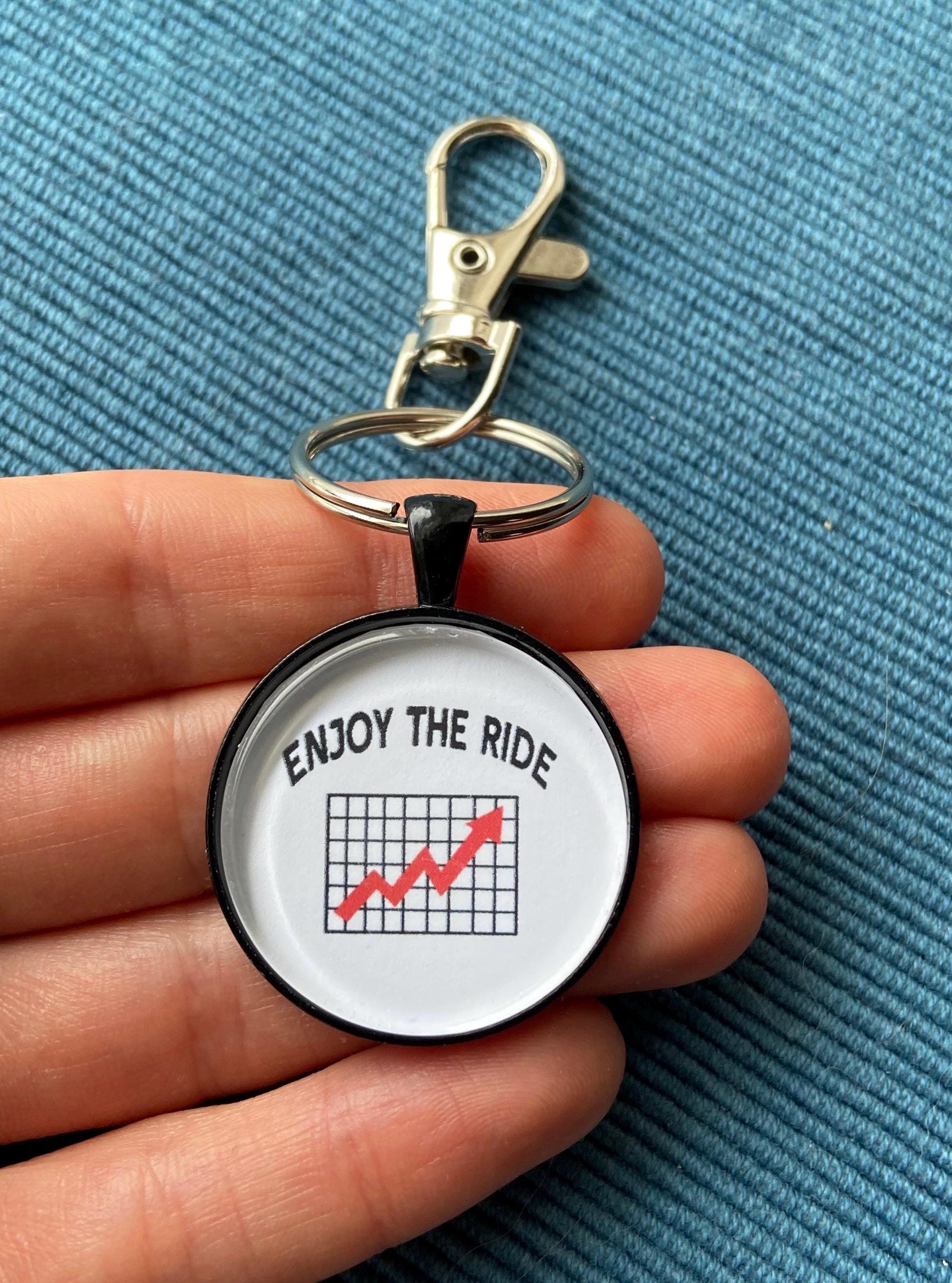 Stock Chart Keychain – Investor Gift – Hand Drawn Glass Tile Key Ring ...