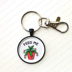 Llavero de planta carnívora - Llavero de Nepenthes - Llavero de planta carnívora - Llavero de mono - Regalo de planta - Azulejo de vidrio - Dibujo a mano