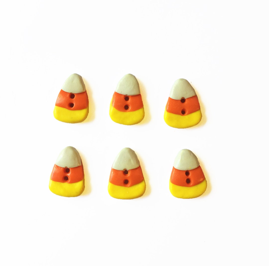 Candy Corn Buttons Halloween Buttons Sewing Buttons Polymer Clay