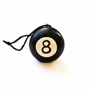 Vintage / Antique Clay Billiard Ball Black Number 8, Art Deco Pool