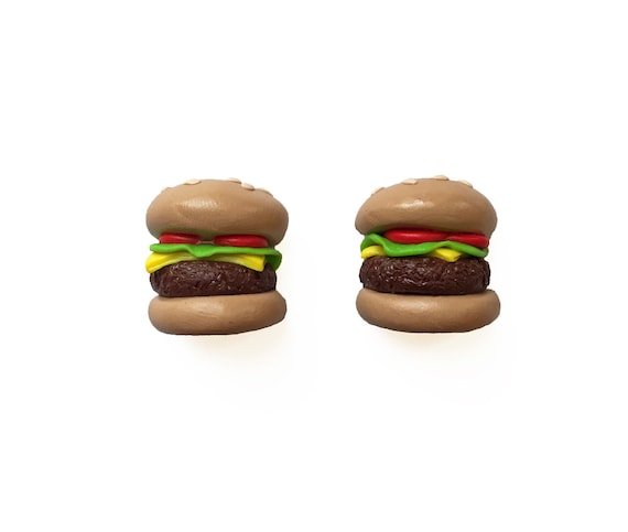 Hamburger Magnets - Food Magnets - Cheeseburger Magnets - Polymer Clay Magnets - Refrigerator Magnet - Miniature Food - Kitchen Magnets
