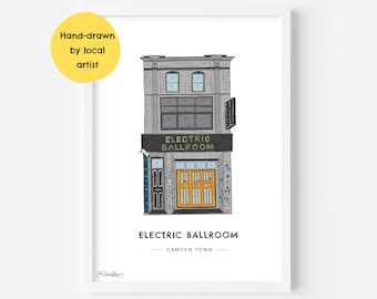 Electric Ballroom Camden Town Wall Art Print NW1 - Market, Chalk Farm, Live Music Venue Print, North London - Illustration Poster