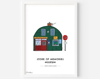 Store of Memories Museum, Inchigeelagh, Tin Shed, Wild Atlantic Way, Macroom, Ireland, West Cork, Travel Gift - Illustration Poster