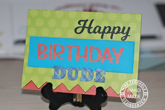 Download Happy Birthday Dude Card Svg For Silhouette Studio Designer Etsy