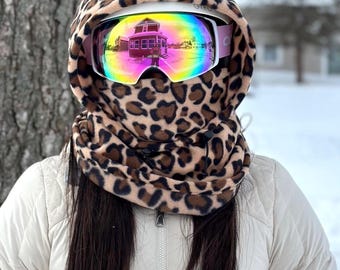 Ski Hood, Over the Helmet Hood, Balaclava, Ski Helmet Cover, Ski Mask, Balaclava Helmet Cover, Ski Helmet Hood, Fleece Ski Hood
