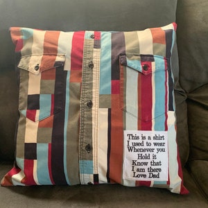 Custom Memory Pillow: Loved One's Shirt Keepsake (16" x 16")