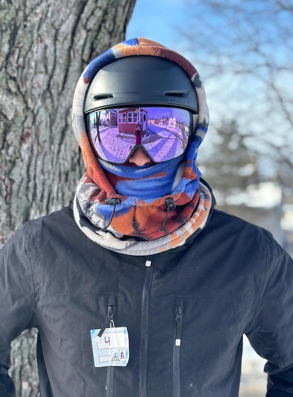 balaclava helmet snowboard Hood on Ski and The balaclava features a mesh panel for easy breathing when worn with the face guard up Fleece Balaclava Over Helmet -