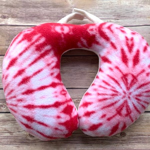 Travel Neck Pillow - Red and Cream Tie Dye Neck Pillow/Blue Tie Dye Neck Pillow/Pink and Cream Neck Pillow