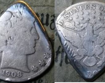 US Barber Liberty silver guitar pick rare metal pic plectrum