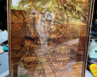 Sons of Anarchy SOA 3D exotic wood glueup biker Repear Jax motorcycle clear epoxy fill