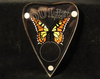 Plexiglass ouija style colorized butterfly full size planchette see through acrylic