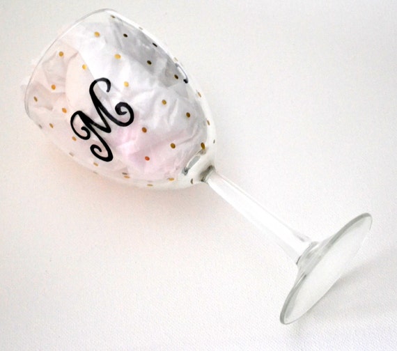 Items similar to Personalized Monogram Wine Glasses Hand Painted on Etsy