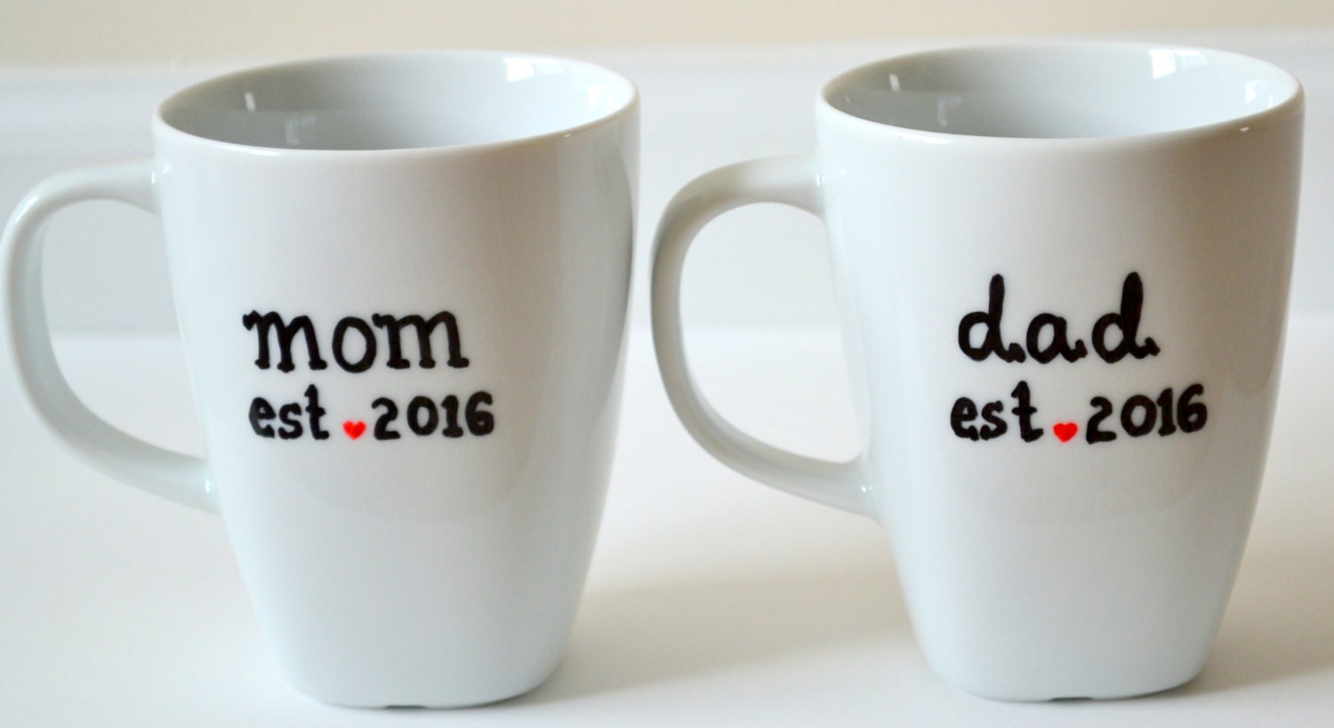 Mom Dad Coffee Mugs Set Baby Shower Gift New Mom And Dad ...