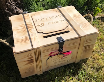 Large personalized keepsake box with logo - Corporate event - Wooden box with logo - Personalized keepsake box - Wooden box with engraving
