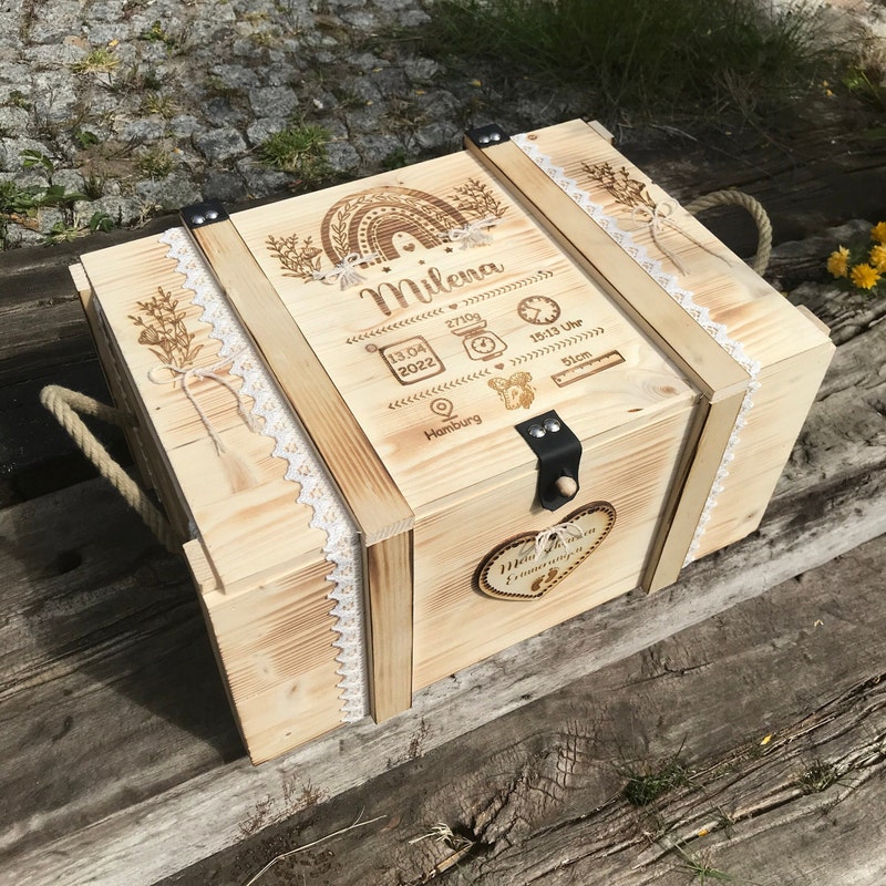 Baby Keepsake Box With Drawers Personalised Baby Keepsake Box New