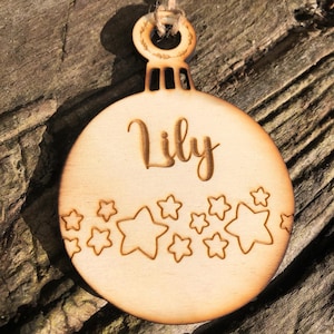 Tree ball decoration made of wood personalized with name / tree decoration pendant / wooden Christmas pendant / Christmas decoration