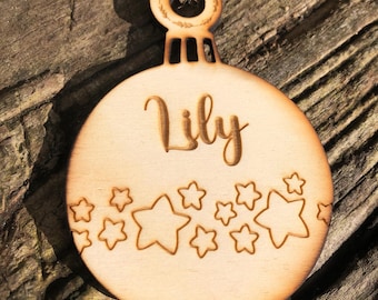 Tree ball decoration made of wood personalized with name / tree decoration pendant / wooden Christmas pendant / Christmas decoration