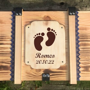 Caja de memoria de bebé grande personalizada con nombre / caja de memoria de bebé personalizada para el nacimiento / caja de madera personalizada para el bautismo imagen 4