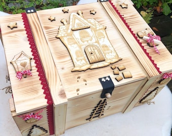 Gnome house personalized with name / Gnome door / Wooden box Christmas / Advent box children / Christmas box / Christmas gift children