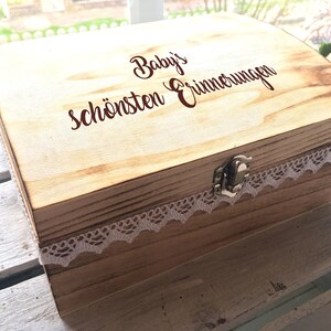 Memory box, personalized with engraving, motif, text for special occasion / gift box / wedding box / birth or christening box / storage box image 1