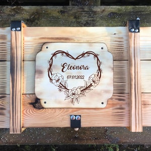 Memory box, personalized with engraving, motif, text for special occasion / gift box / wedding box / birth or christening box / storage box image 5