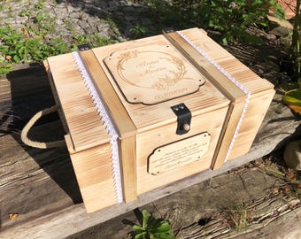 Large personalized wedding box - wedding keepsake box - wedding gift - wedding memory box - wedding treasure chest