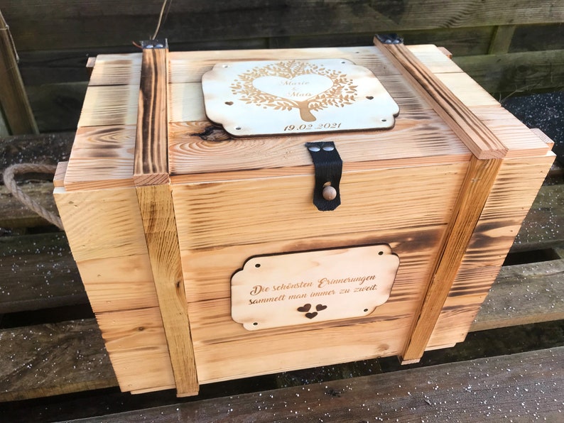 Memory box, personalized with engraving, motif, text for special occasion / gift box / wedding box / birth or christening box / storage box image 9