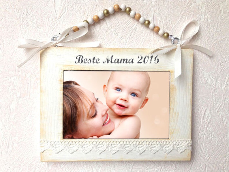 Personalized picture frame with personalized text / Wooden frame engraved with desired text / Photo frame personalized and engraved image 1