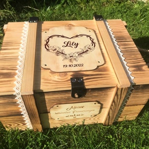 Memory box, personalized with engraving, motif, text for special occasion / gift box / wedding box / birth or christening box / storage box image 8