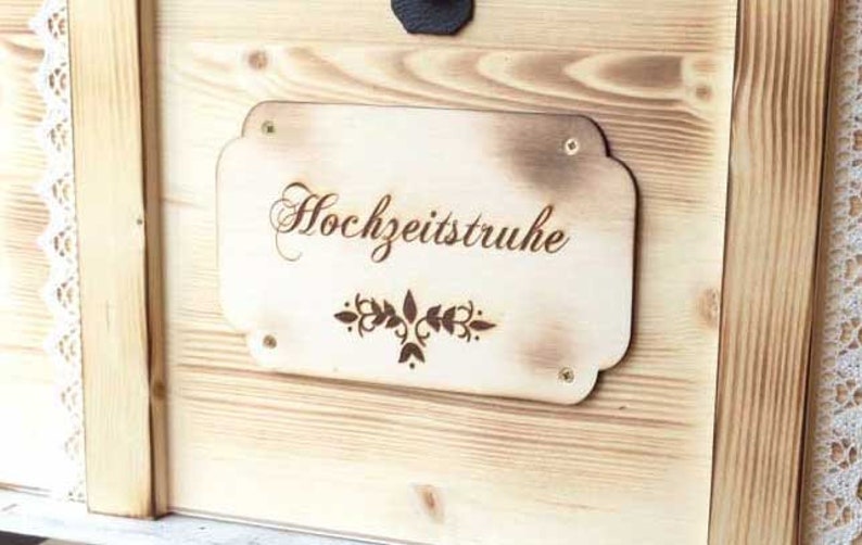 Große Hochzeitskiste Vintage / Erinnerungskiste Hochzeit/ Hochzeitsgeschenk / Erinnerungsbox zur Hochzeit / Holzkiste mit Gravur Bild 3