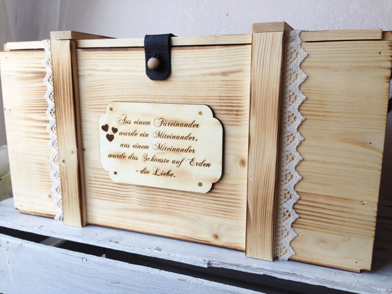 Memory box, personalized with engraving, motif, text for special occasion / gift box / wedding box / birth or christening box / storage box image 5