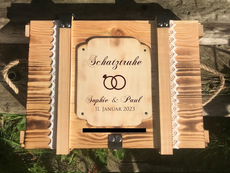 Große Kartenbox zur Hochzeit mit Lebensbaum / Erinnerungskiste Hochzeit/ Hochzeitsgeschenk / Erinnerungsbox zur Hochzeit / Holzkiste Bild 6