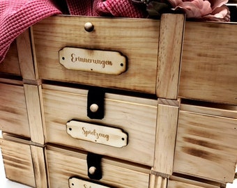 Aufbewahrungsboxen mit Deckel / Aufbewahrungsboxen Kinder / Erinnerungskiste personalisiert / Holzkiste Vintage / Aufbewahrungsbox stapelbar