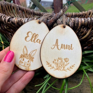 Wooden Easter egg personalized with name / Easter pendant / Easter decoration for Easter basket / Easter bunny / Easter eggs for hanging / Easter eggs made of wood image 6