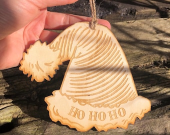 Personalized Wooden Christmas Hat Tree Decoration / Personalized Tree Decoration Pendant / Wooden Christmas Pendant / Christmas Decoration
