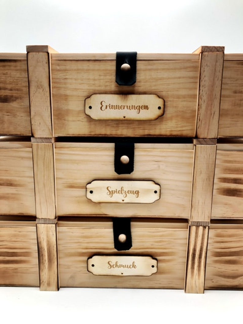 Aufbewahrungsbox mit Deckel / Aufbewahrungsbox Kinder / Erinnerungskiste personalisiert / Holzkiste Vintage / Aufbewahrungsbox Fotos Bild 3