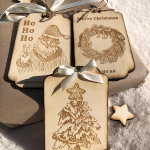 Geschenkanhänger Weihnachten Holz / Weihnachtsanhänger / Anhängerkarten Weihnachten / Weihnachtsschilder / Weihnachtskarten Holz