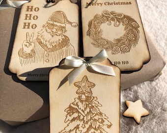 Wooden Christmas gift tags / Christmas tags / Christmas tag cards / Christmas signs / Wooden Christmas cards