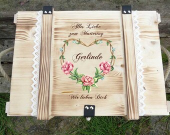 Memory box, personalized with engraving, motif, text for special occasion / gift box / wedding box / birth or christening box  / storage box