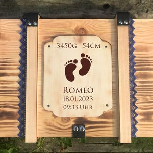 Caja de memoria de bebé grande personalizada con nombre / caja de memoria de bebé personalizada para el nacimiento / caja de madera personalizada para el bautismo imagen 1