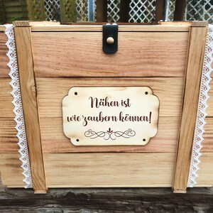 Large sewing box personalized with name / sewing box with engraving / wooden box with engraving / sewing box personalized / storage box image 6