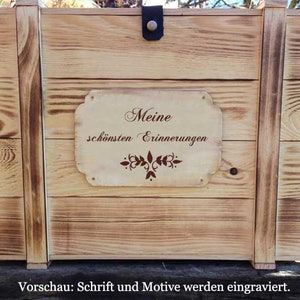 Memory box, personalized with engraving, motif, text for special occasion / gift box / wedding box / birth or christening box / storage box image 3