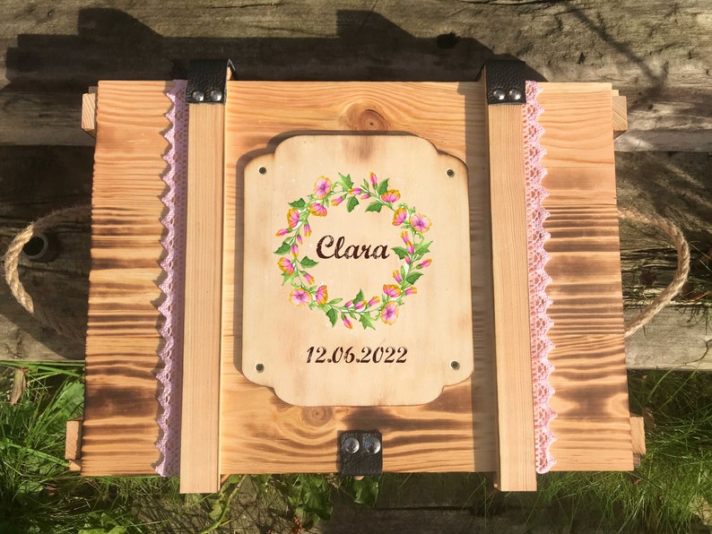 Memory box, personalized with engraving, motif, text for special occasion / gift box / wedding box / birth or christening box / storage box image 6