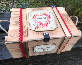 New Year's box made of wood personalized with name / New Year's gift / storage box for the new year
