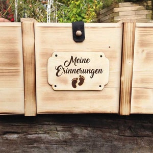 Große Erinnerungskiste Baby personalisiert mit Name / Baby Erinnerungsbox Holz mit Deckel / Babygeschenk / Taufgeschenk / Geburtsgeschenk Bild 4