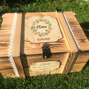 Memory box, personalized with engraving, motif, text for special occasion / gift box / wedding box / birth or christening box / storage box image 6